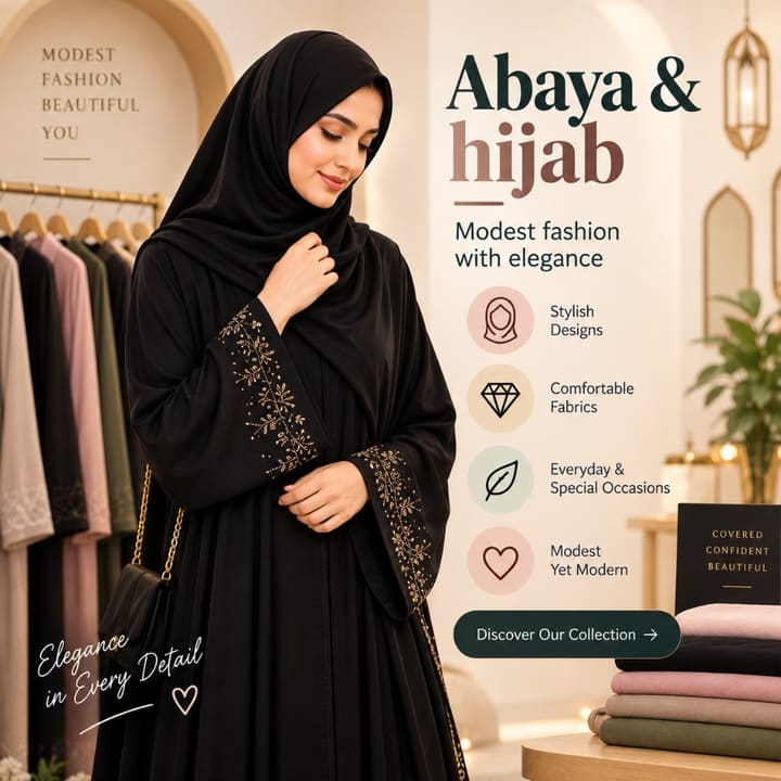 Abaya & hijab stitched by a Darzi on SilaaiMarkaz
