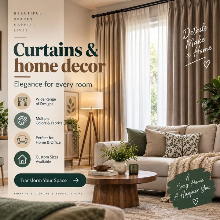 Curtains & home decor stitched by a Darzi on SilaaiMarkaz