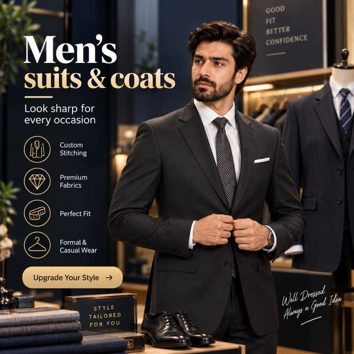 Men's suits & coats stitched by a Darzi on SilaaiMarkaz